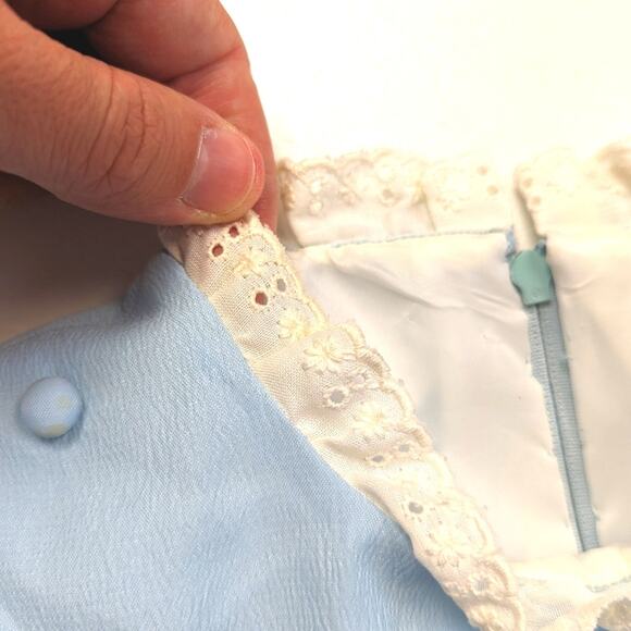 Vintage Handmade Dress Girls Size 18m Blue A Line Retro - Picture 3 of 6